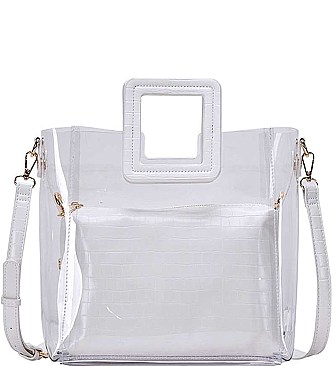 STYLISH 2 IN 1 TRANSPARENT TOTE BAG JYBGS-81925