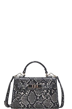 HOT TRENDY PYTHON SKIN TEXTURED MINI SATCHEL WITH LONG STRAP