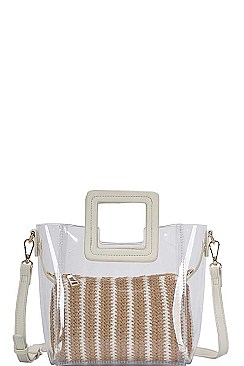 2IN1 TRANSPARENT SATCHEL WITH LONG STRAP