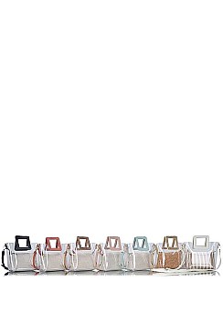 2IN1 TRANSPARENT SATCHEL WITH LONG STRAP