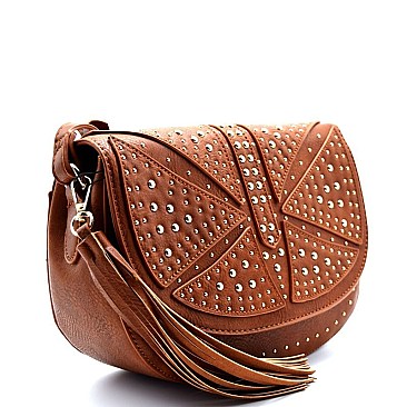 BGS46458-LP Studded Flap Round Cross Body