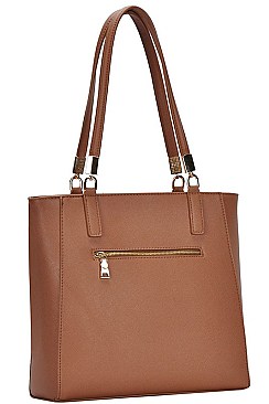 CLASSIC TEXTURED PU LEATHER FASHION TOTE BAG JYBGT-1451