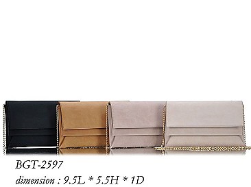 STYLISH DESIGNER DOUBLE FLAP CLUTCH WITH CHAIN JYBGT-2597