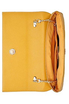STYLISH DESIGNER DOUBLE FLAP CLUTCH WITH CHAIN JYBGT-2597