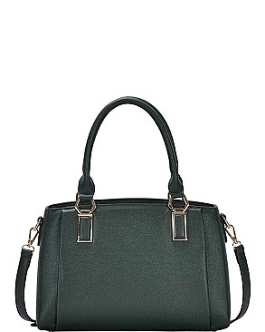 CLASSY SMOOTH TEXTURED PU LEATHER STYLISH SATCHEL JYBGT-81070