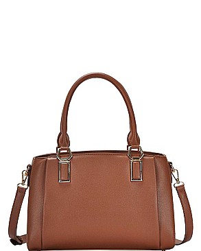 CLASSY SMOOTH TEXTURED PU LEATHER STYLISH SATCHEL JYBGT-81070