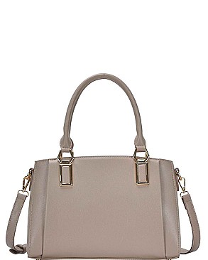 CLASSY SMOOTH TEXTURED PU LEATHER STYLISH SATCHEL JYBGT-81070