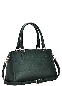 CLASSY SMOOTH TEXTURED PU LEATHER STYLISH SATCHEL JYBGT-81070