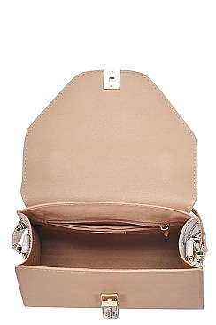 PYTHON TWO TONE SHOULDER BAG