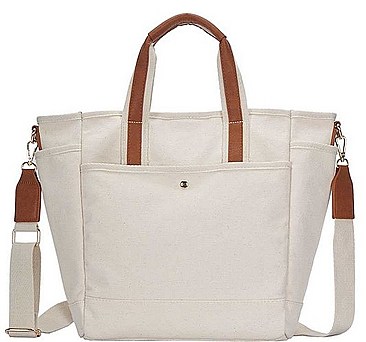 2IN1 DESIGNER CANVAS FABRIC SATCHEL WITH LONG STRAP