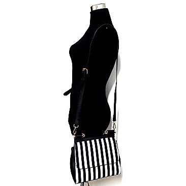 Accented Hardware Stripe Accent Medium Satchel