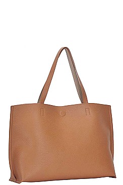 DESIGNER CHIC REVERSIBLE TOTE BAG WITH COIN PURSE