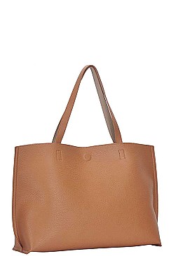 DESIGNER CHIC REVERSIBLE TOTE BAG WITH COIN PURSE