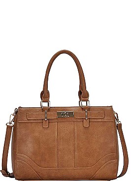 STYLISH PU LEATHER SATCHEL WITH LONG STRAP JYBGW-43651