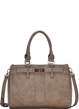 STYLISH PU LEATHER SATCHEL WITH LONG STRAP JYBGW-43651