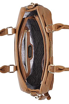 STYLISH PU LEATHER SATCHEL WITH LONG STRAP JYBGW-43651