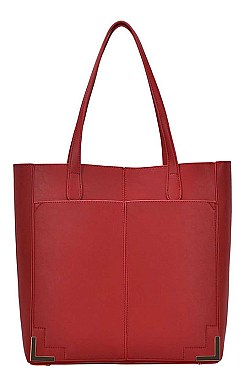 2in1 STYLISH SMOOTH TEXTURED PU LEATHER DESIGNER FASHION TOTE BAG JYBGW-81078