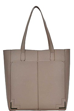 2in1 STYLISH SMOOTH TEXTURED PU LEATHER DESIGNER FASHION TOTE BAG JYBGW-81078