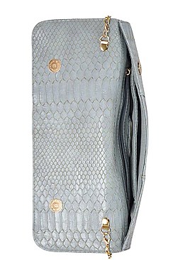 STYLISH CROCO TEXTURED PU LEATHER CLUTCH WITH CHAIN JYBGW-81119