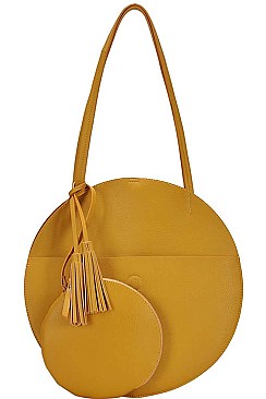2 IN 1 TRENDY CIRCLE TOTE BAG AND COIN PURSE SET