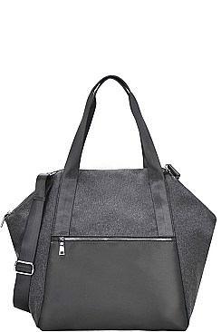 STYLISH TEXTURED PU LEATHER WIDE COMPARTMENT FASHION HANDBAG JYBGW-81464