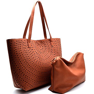 BGW10511-LP Madison West Laser-cut 2 in 1 Oversized Shopper Tote