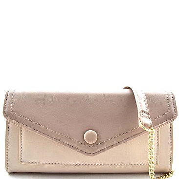 Petite Elegant Pastel Colors Flap Accent Clutch