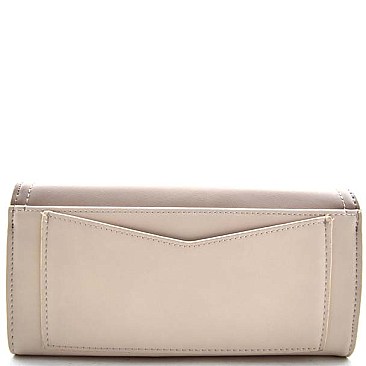 Petite Elegant Pastel Colors Flap Accent Clutch