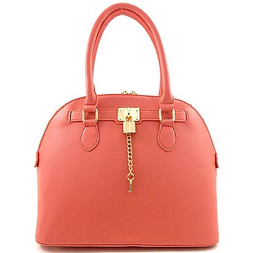 Boutique Padlock Chain Accent Satchel