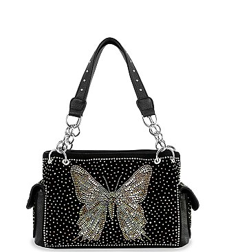 Rhinestone Butterfly Fashion Handbag