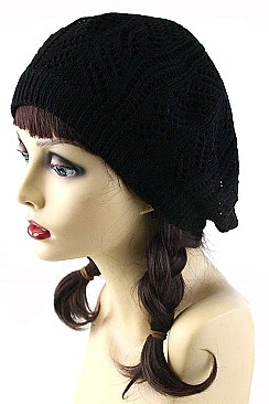 Pack of 12 (pieces) Assorted Knitted Soft Beret Beanie Hat FM-BHT57090