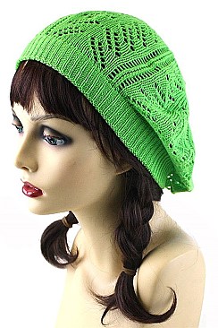 Pack of 12 (pieces) Assorted Knitted Soft Beret Beanie Hat FM-BHT57090