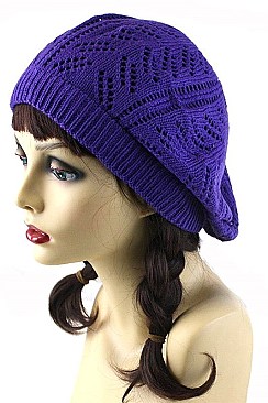 Pack of 12 (pieces) Assorted Knitted Soft Beret Beanie Hat FM-BHT57090