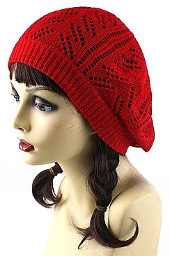 Pack of 12 (pieces) Assorted Knitted Soft Beret Beanie Hat FM-BHT57090