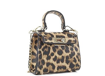 MINI ANIMAL PRINT SATCHEL CROSSBODY BAG