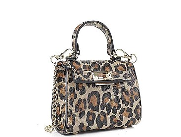 MINI ANIMAL PRINT SATCHEL CROSSBODY BAG