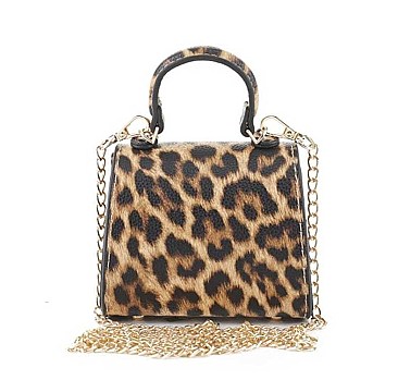 MINI ANIMAL PRINT SATCHEL CROSSBODY BAG