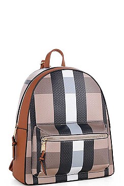 STYLISH CHECK PU LEATHER FASHION BACKPACK JYBL-4125