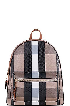 STYLISH CHECK PU LEATHER FASHION BACKPACK JYBL-4125