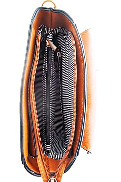 TRENDY COLOR BLOCK CHECK CONVERTIBEL BACKPACK OR CROSSBODY BAG