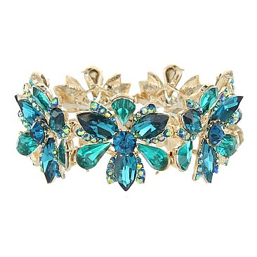 FASHION MARQUISE STONE FLOWER STRETCH BRACELET