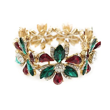 FASHION MARQUISE STONE FLOWER STRETCH BRACELET