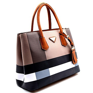 Classic Checker Print Triangular Logo Satchel