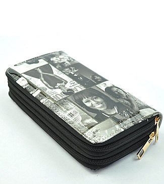 Michelle Obama Double Zipper Wristlet Wallet