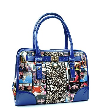 Michelle Obama Padlock & Leopard  Satchel Handbags