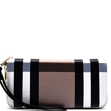 Checker Print Zip-around Classic Wallet