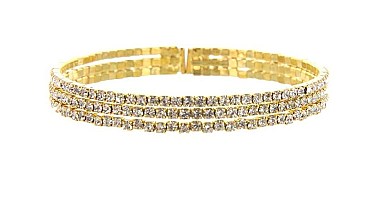 3 LINE RHINESTONE CUFF BRACELET