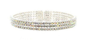 3 LINE RHINESTONE CUFF BRACELET
