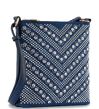 Studded Rhinestone Crossbody Sling