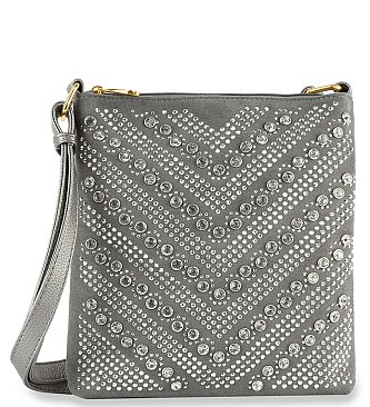 Studded Rhinestone Crossbody Sling